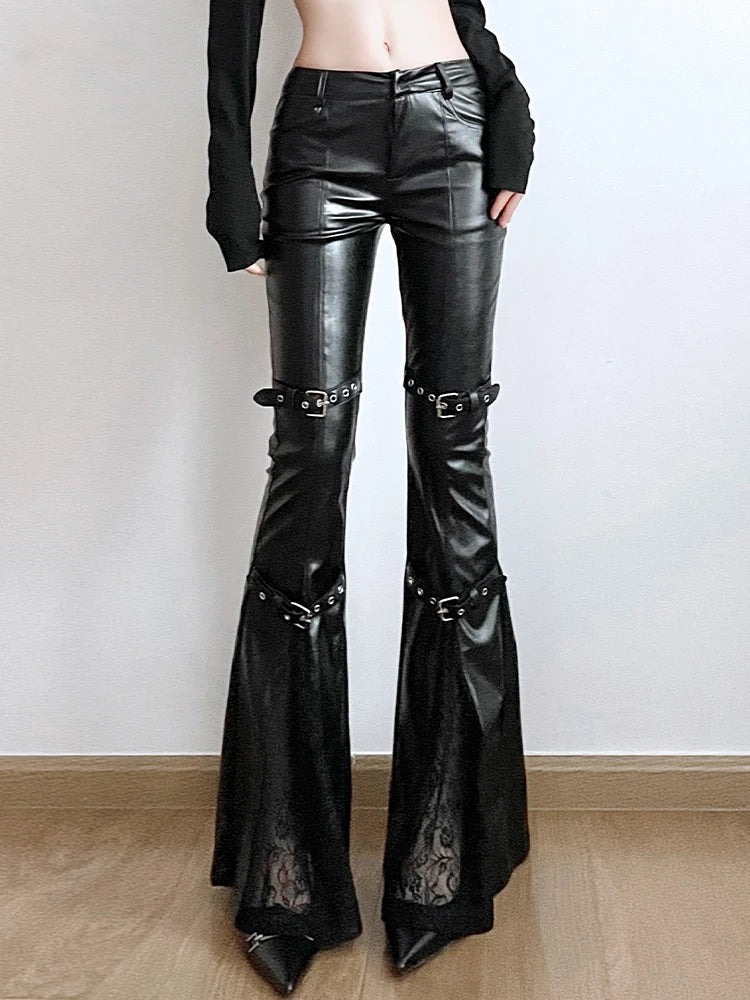 Women's Leather Flare Pants – Goth N' Rock