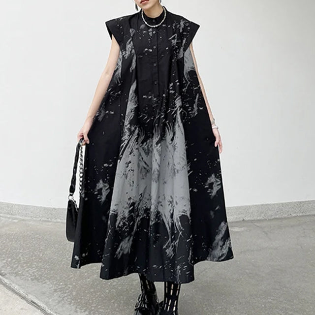 gothic midi dress Women's Gothic Midi Dress Black