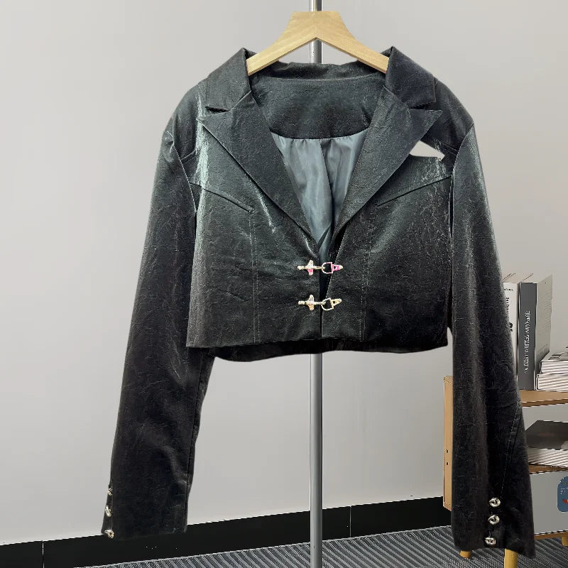 Gentle Cropped Leather Jacket