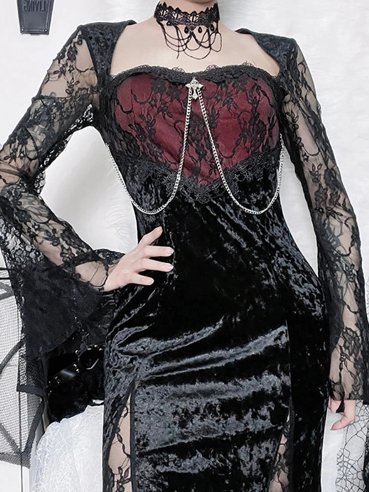 Gothic Elegant Dress, Black / S Gothic Elegant Dress, Black / S