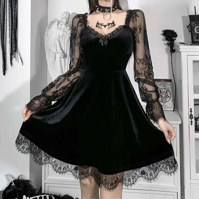 Women's Velvet Dress Goth N' Rock Women's Velvet Dress Goth N' Rock