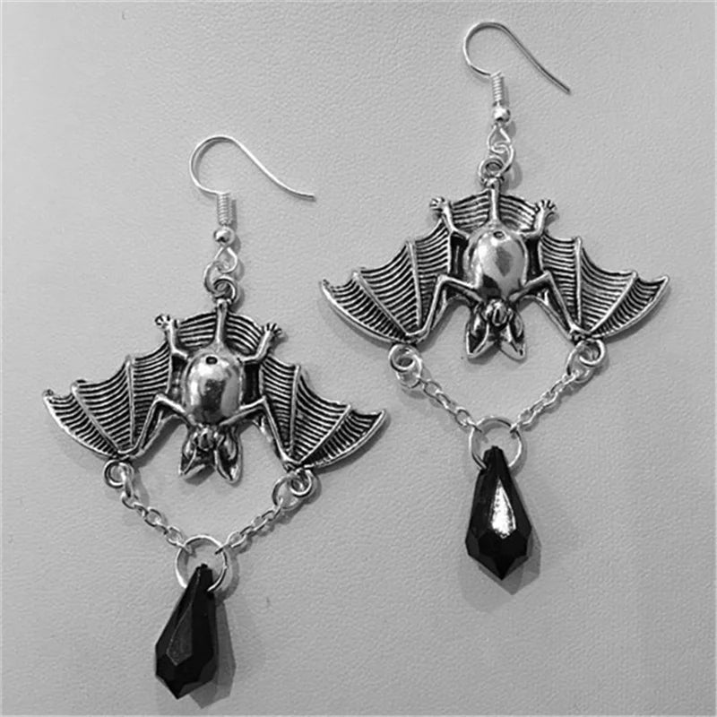 Gothic Halloween Earrings For Women Vintage Gothic Blood Drop Tassel Earring Punk Style Dark Tear Drop Earring Halloween Vampire Earrings Trendy Jewelry For Women, Metal, No Gemstone