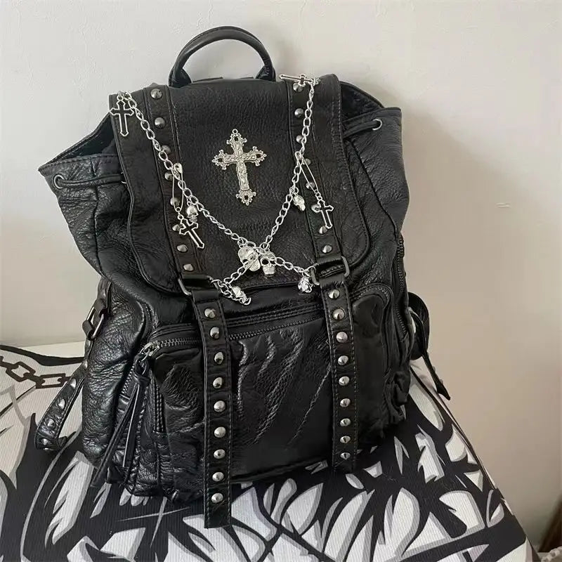 Gothic Leather Back Pack β Goth N' Rock