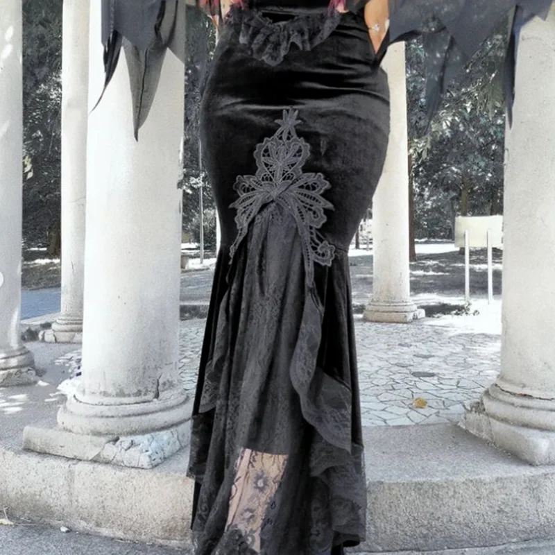 Velvet Goth Pencil Skirt SZ 4-6 main image 0