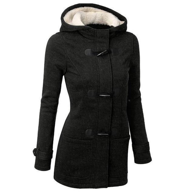Women's Single Breasted Hooded Trench Coat – Lightweight Flannel