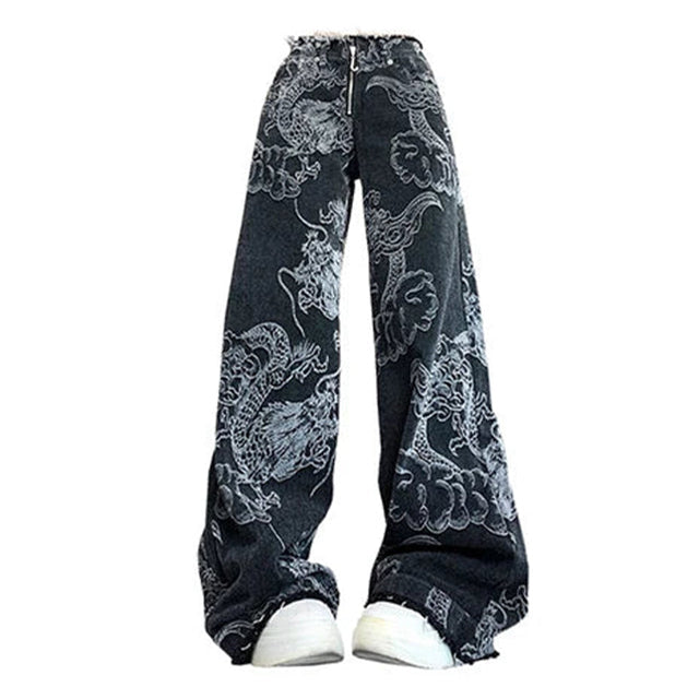 Women's Dragon Print Pants