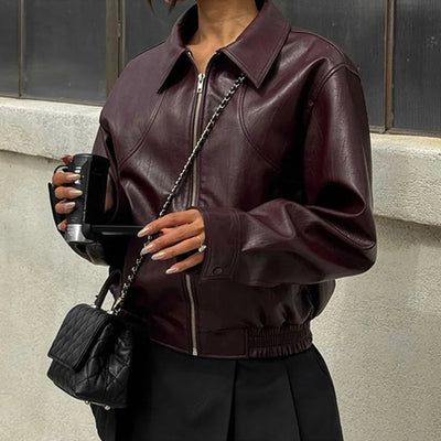 Women's Leather Bomber