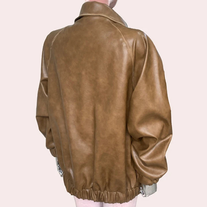 Women's Oversized Leather Jacket