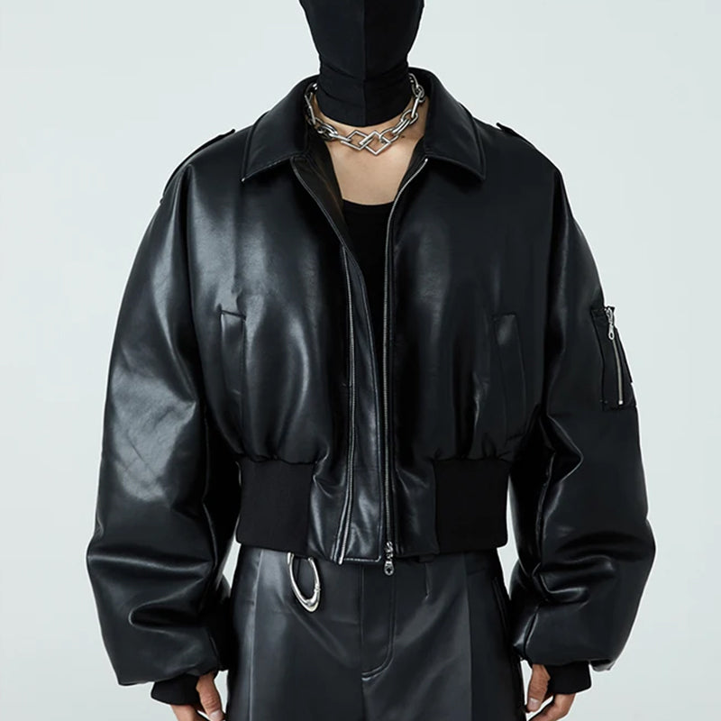 Men's Leather Casual Bomber