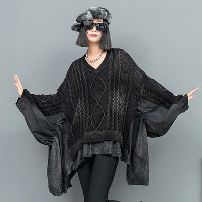 Women's Loose Knitted Pullover Black