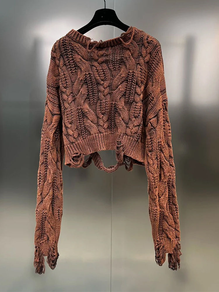 Women's Knitted Sweater Brown