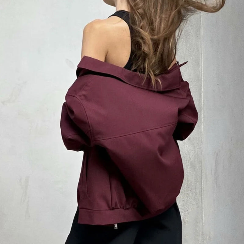 Women's Casual Jacket Burgundy