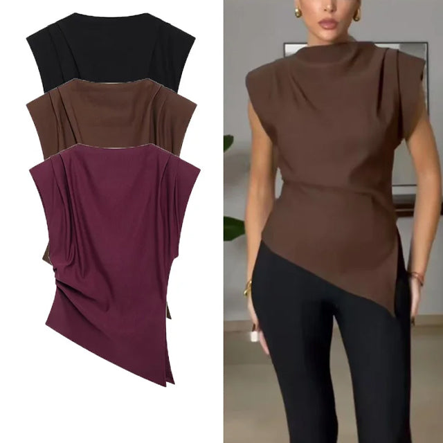 Women's Casual Sleeveless Top Brown