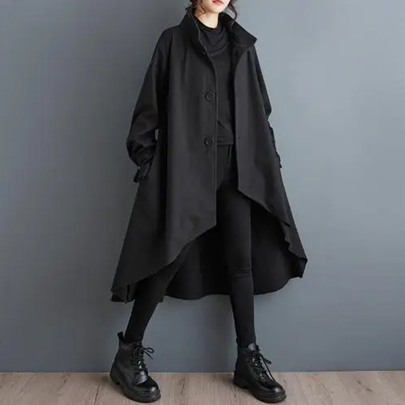 Women's Casual Cape Coat Black