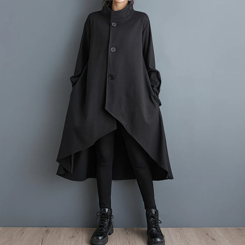 Women's Casual Cape Coat Black