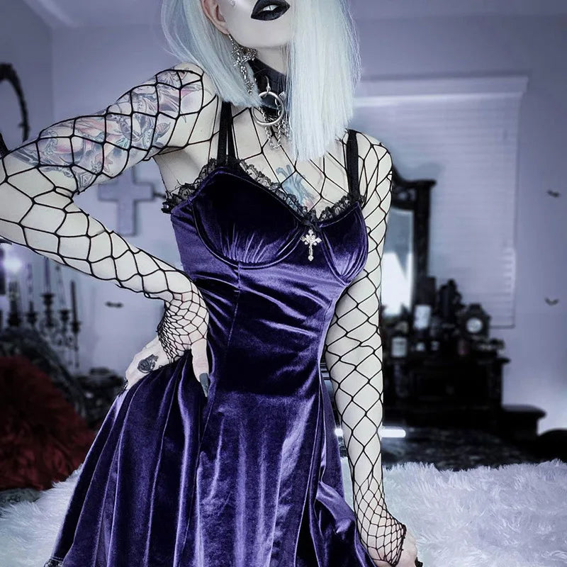 Violet Nocturne Gothic Velvet Dress – Goth N' Rock