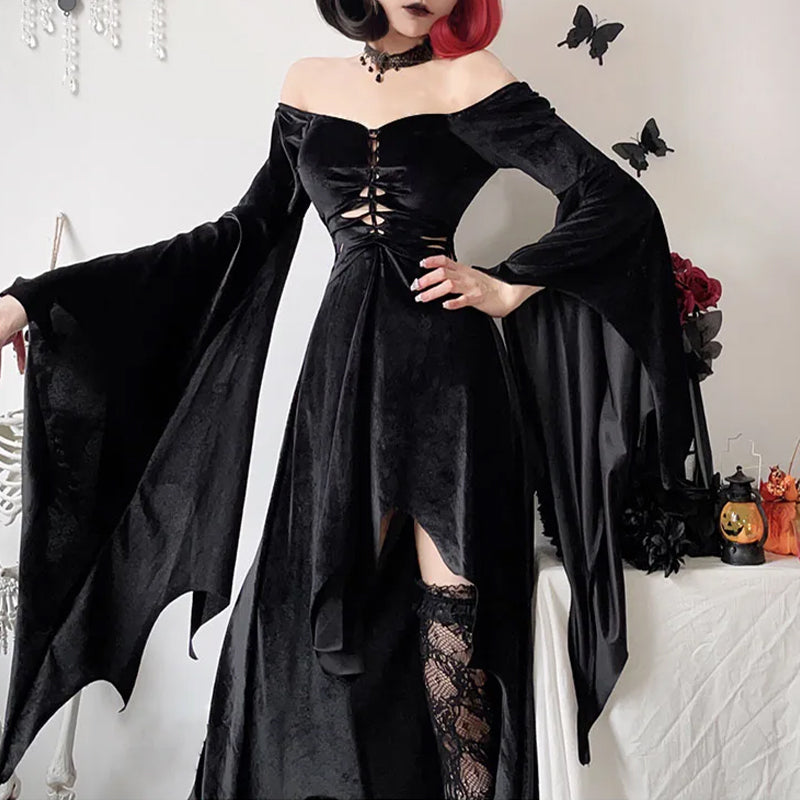 Women's Gothic Dress, Black / L