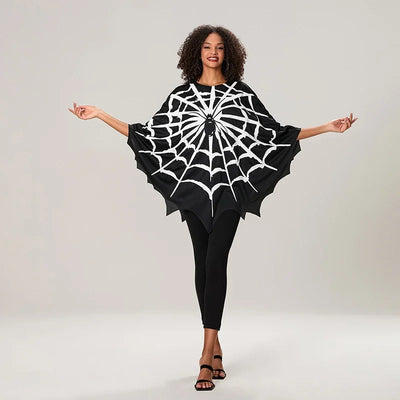 Women's Spider Web Cape Black