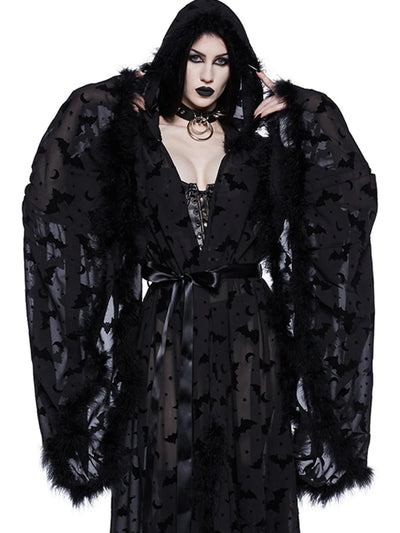 Women's Long Gothic Cape Black