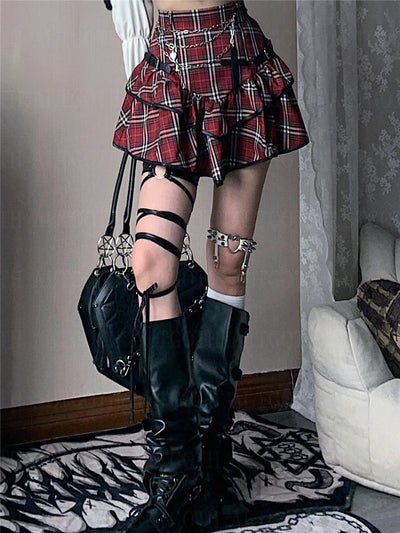 Women's Gothic Plaid Skirt