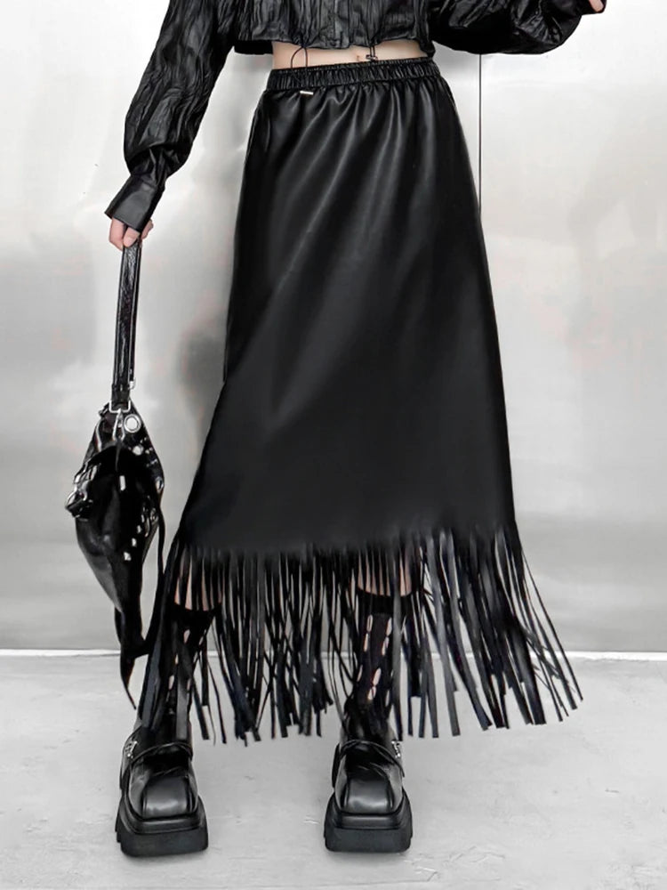 Women's Leather Maxi Skirt