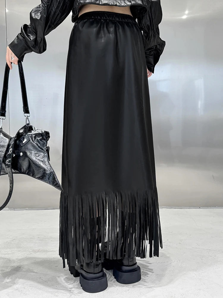 Women's Leather Maxi Skirt