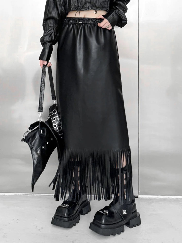 Women's Leather Maxi Skirt