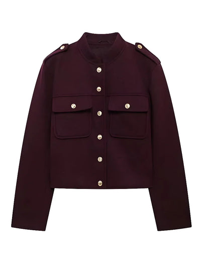 Women's Vintage Classic Jacket Burgundy