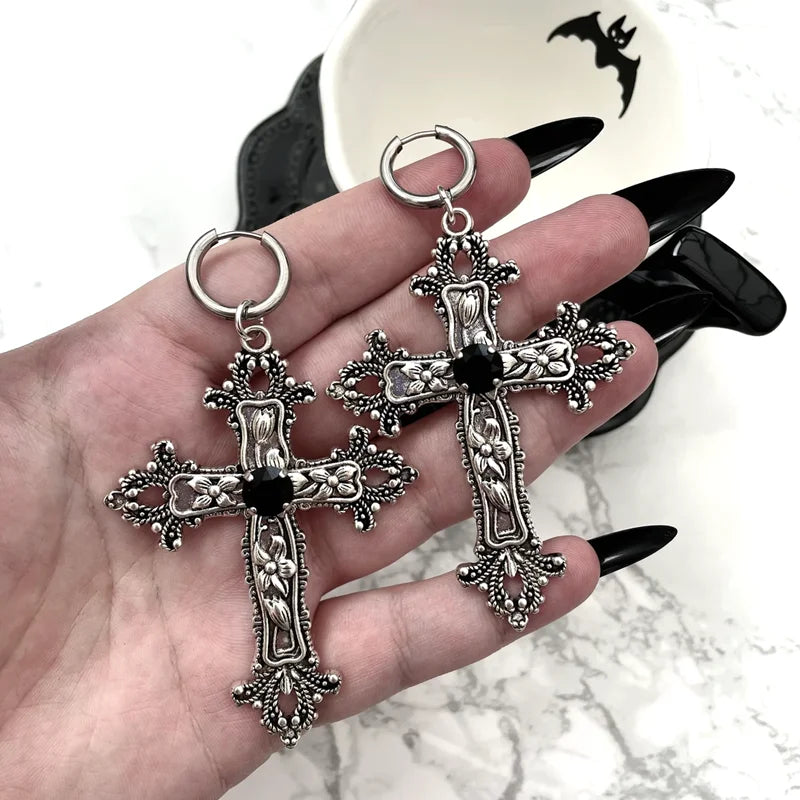 Women's Gothic Cross Earrings