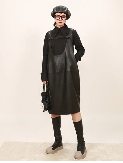 Midi Faux Leather Dress