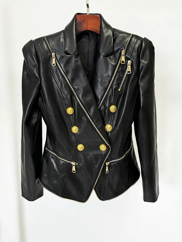 Women's Leather Blazer