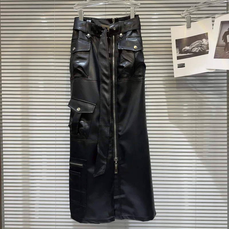 Women's Leather Maxi Skirt