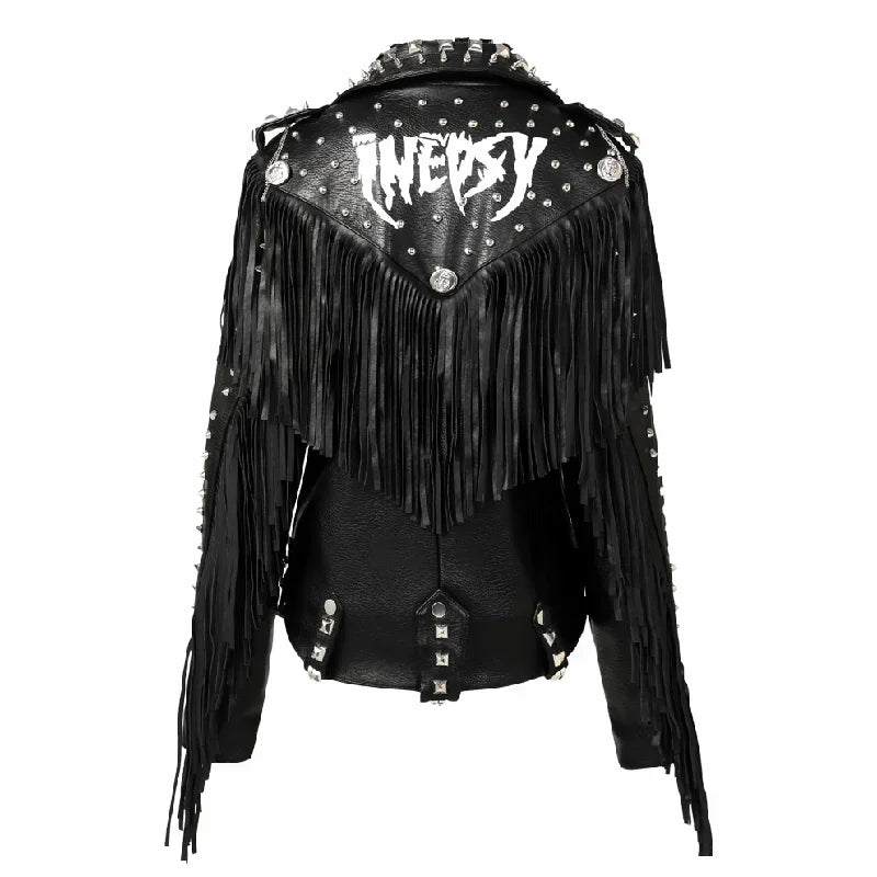 Women's Rivets Leather Jacket