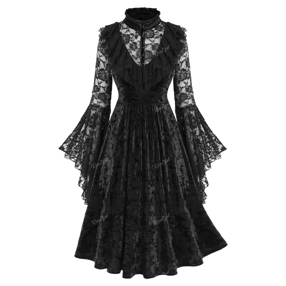 Women's Gothic Plus Size Dress Black