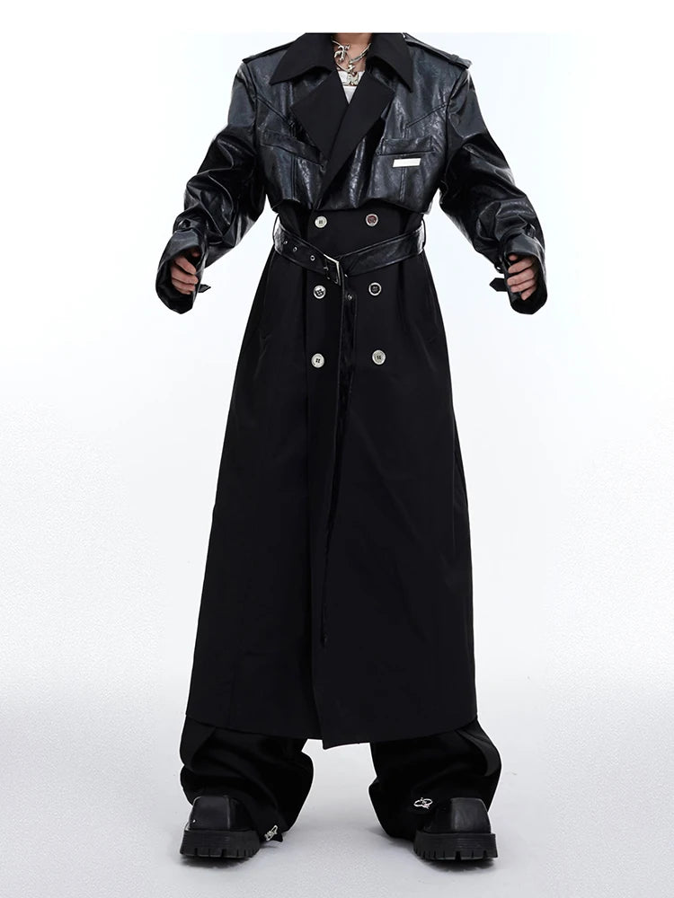 Men's Leather Trench Coat