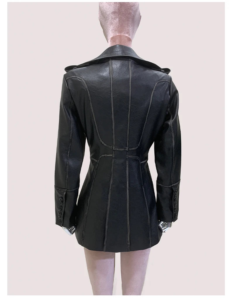 Women's Vintage Leather Blazer