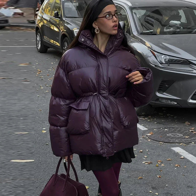 Women's Winter Puffer Jacket Burgundy