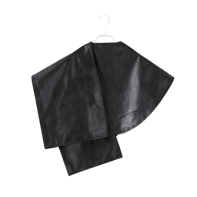 Women's Leather Cloak Jacket Black