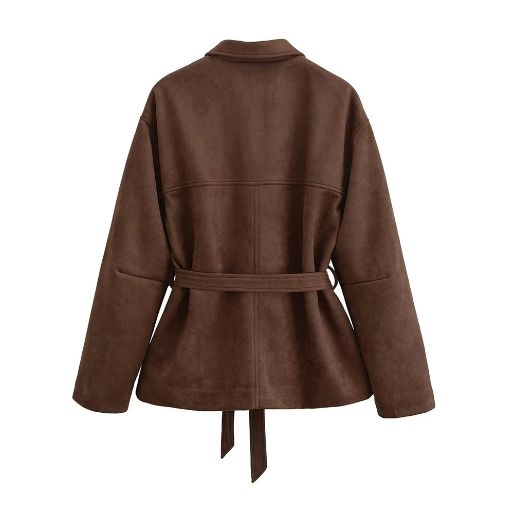 Women's Suede Jacket Brown