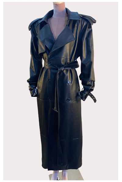 Women's Leather Trench Coat