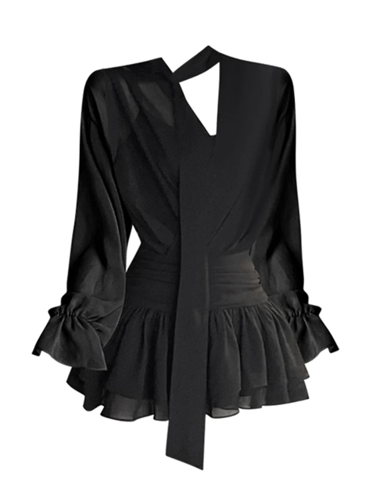 Women's Classic Long Sleeve Dress Black