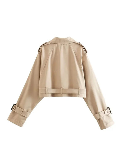 Women's Cropped Trench Coat Beige