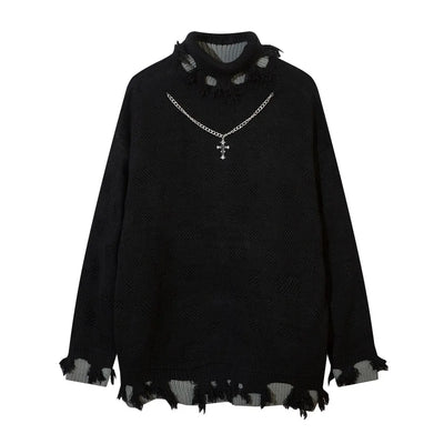 Women's Gothic Vintage Pullover Black