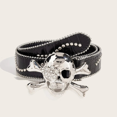 Women's Skull Belt Black