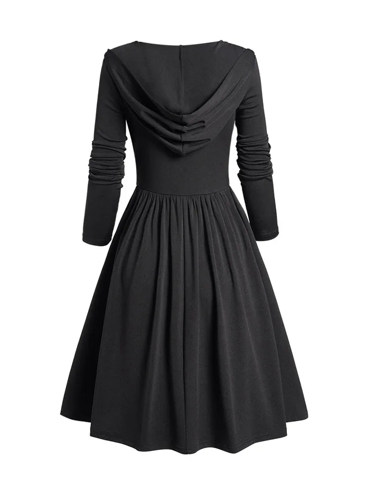 Women's Gothic Hooded Dress Goth N' Rock Women's Gothic Hooded Dress Goth N' Rock