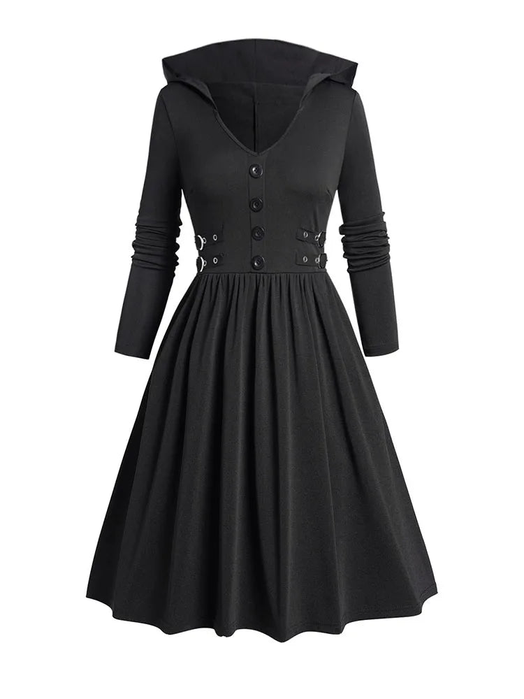 Women's Gothic Hooded Dress