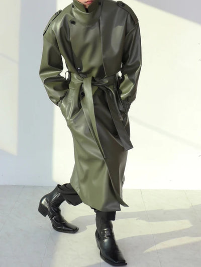 Men's Oversized Trench Coat Green