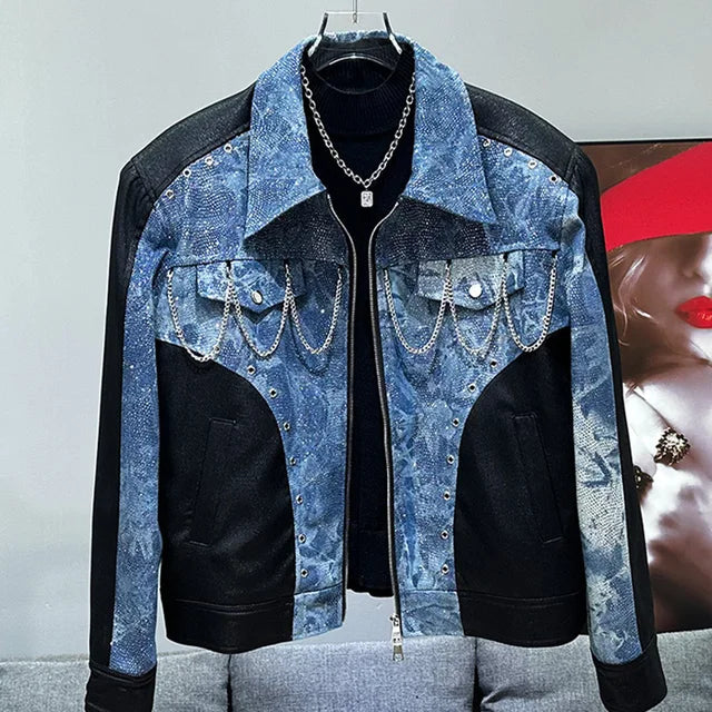 Men's Trendy Denim Jacket Blue