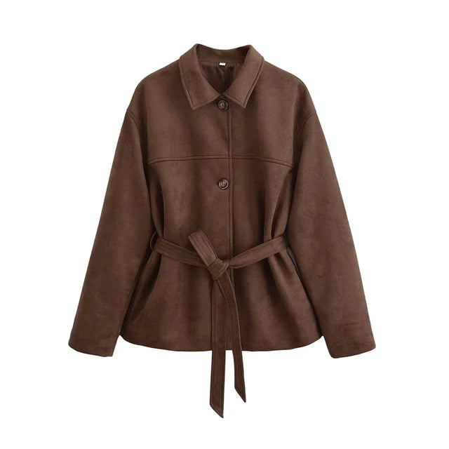 Women's Suede Jacket Brown