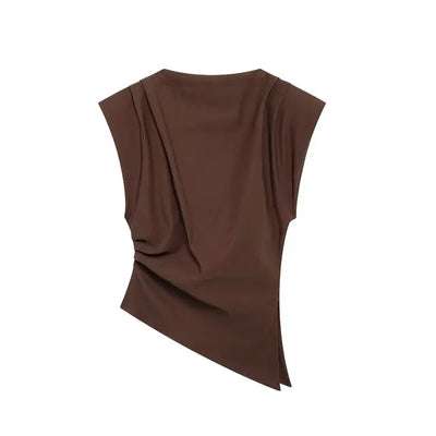 Women's Casual Sleeveless Top Brown